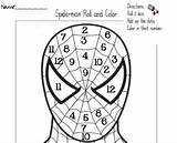 Spiderman Color Superhero Math Preschool Roll Activities Coloring Spider Man Kindergarten Classroom Pages Number Daily Learning Kids Tales Board Sheets sketch template