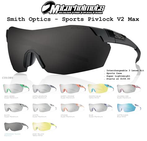 Smith Optics Sports Pivlock V2 Max Sunglasses Motorhelmets Library