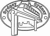 Australia Emblem Monorail Sidney Coloring sketch template