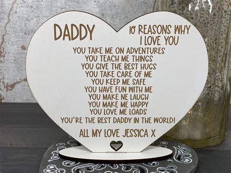 reasons   love  dad daddy heart stand plaque etsy uk