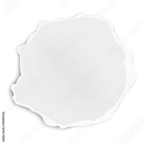 ripped paper tear rounded shape isolated on white background vector