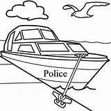 Boat Coloring Pages Printable Police sketch template