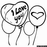 Balloons Coloring Valentines Colouring Sheets Pages Valentine Clip Balloon sketch template