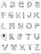 Cat Alphabet Poster Coloring Cards Clicking Pack Printable sketch template