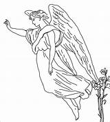 Angel Coloring Pages Angels Guardian Printable Male Drawing Color Clip Sheets Colouring Kids Print Drawings July Collection Adults Engravings Keywords sketch template