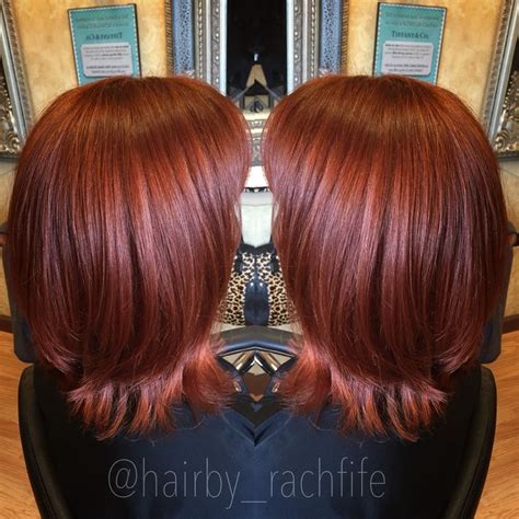 gorgeous vibrant red copper color created using redken