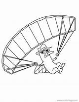 Perry Paraglider Platypus Ferb Phineas Xcolorings 55k 880px 680px sketch template