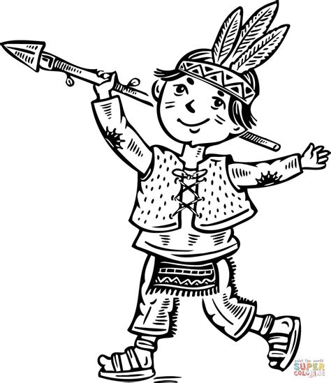 boy dressed    indian coloring page  printable coloring pages