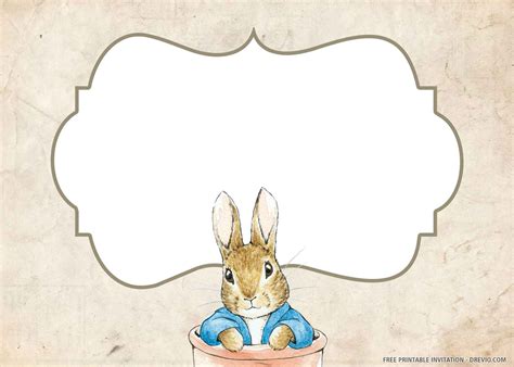 printable peter rabbit birthday invitation templates peter