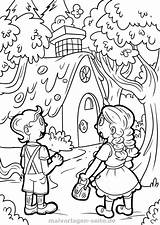 Gretel Hansel Coloring Pages Tale Fairy Getcolorings Getdrawings Printable sketch template