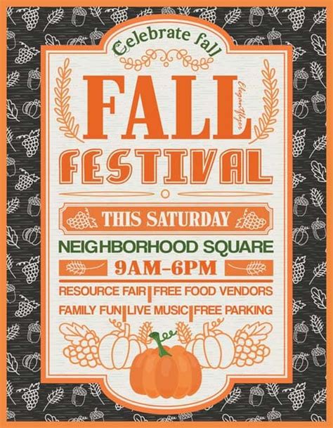 fall festival  autumn flyer template   flyer