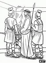 Arrestado Romanos Soldados Pontius Pilate Alat Peraga Yesus Tangkap Tuhan sketch template