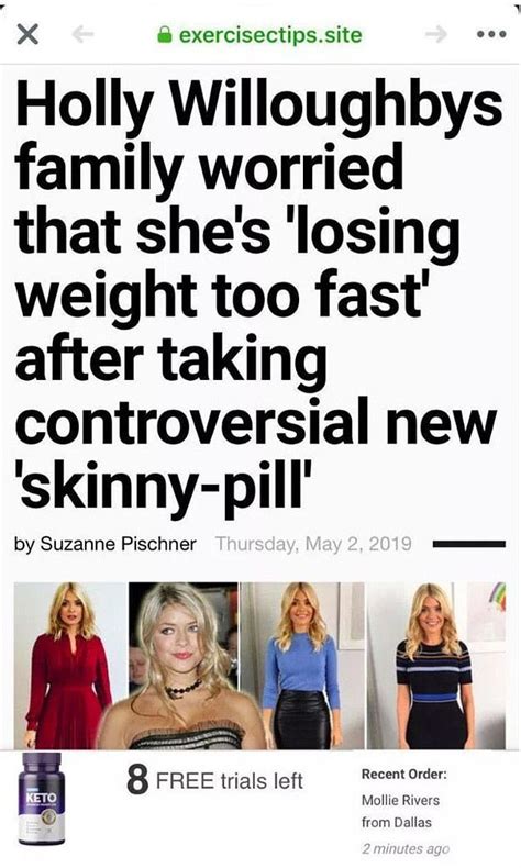 holly willoughby targeted by con artists to advertise diet pills
