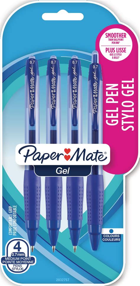 paper mate gel pens medium point 0 7mm blue 4cd walmart canada