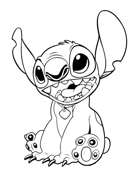happy stitch coloring page  printable coloring pages  kids