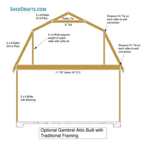 gambrel roof barn shed plans blueprints  making
