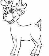 Reindeer Coloring Pages Printable Head Cute Antlers Color Sleigh Getcolorings sketch template