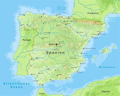 espana mapa de espana alto detallado stock de ilustracion
