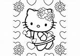 Coloring Kitty Hello Valentine Pages Spring Valentines Colouring Printable Print Kids Visit sketch template