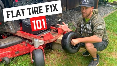 fix   turn mower front tire toro time cutter youtube