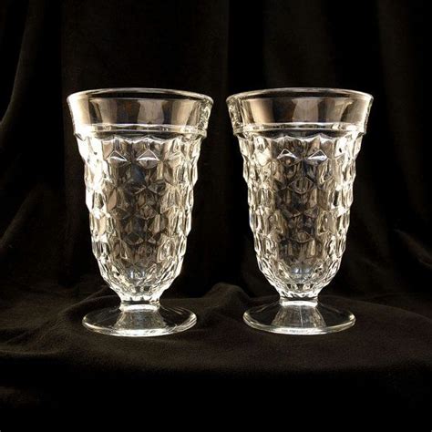 Fostoria American Clear Footed Water Goblet Set Of Four Etsy