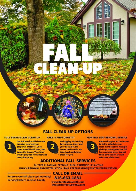 fall cleanup  lawn services barefoot lawn care kansas city