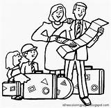 Coloring Pages Vacation Traveling Printable Family sketch template