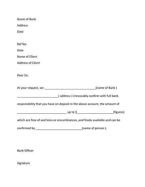 proof  funds letter templates template lab