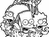 Simpsons Coloring Run Scream Wecoloringpage Pages sketch template