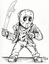 Coloring Jason Pages Voorhees Michael Myers Horror Printable Drawing 13th Friday Cartoon Drawings Deviantart Halloween Freddy Vs Scary Movie Print sketch template