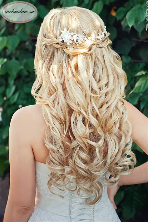 incredibly eye catching long hairstyles  wedding deer pearl flowers