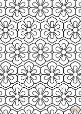 Coloring Pattern Flower Pages Printable Drawing Geometric Adults Getdrawings Supercoloring Categories sketch template