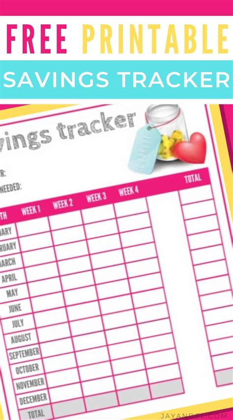 printable savings tracker  crazy family