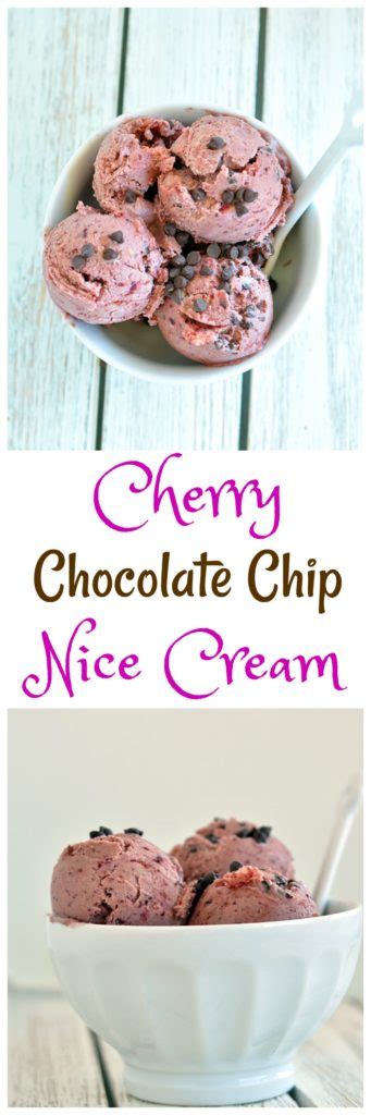 cherry chocolate chip nice cream vegan my whole food life