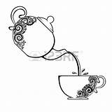 Cup Teapot Tea Drawing Floral Coffee Cute Cups Illustration Coloring Pots Choose Board Logo Tattoo sketch template