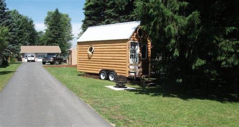 tiny log cabin trailer    trailer