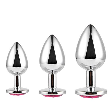 3 size metal anal bead plug jelly toys g spot butt plug for men women