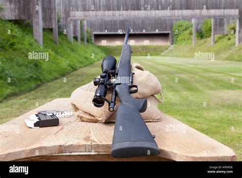 sniper rifle  gun range stock photo alamy