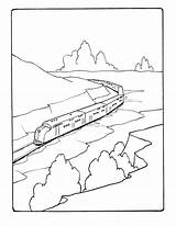 Train Coloring Pages Printable Engine Diesel Through Freight Mountains Sheets Trains Csx Color Cartoon Railroad Streamlined Library Clipart Template Popular sketch template