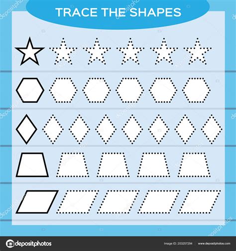 pictures shapes  preschool trace shapes kids education preschool