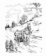 Coloring Christmas Pages Adults Classic Traditional Horse Sleigh Open Scene Drawings Sheets Scenes Kids Adult Printable Books Colouring Bible Color sketch template