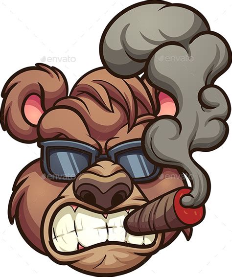 smoking bear by memoangeles graphicriver