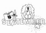 September Month Printable Pdf Coloring sketch template