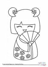 Kokeshi Doll Dolls Coloring Pages Colouring Japanese Activityvillage Getcolorings Drawing Patterns Colorin Printable Visit sketch template