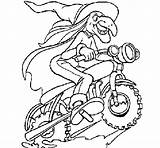 Witch Coloring Motorbike Halloween Coloringcrew Print sketch template