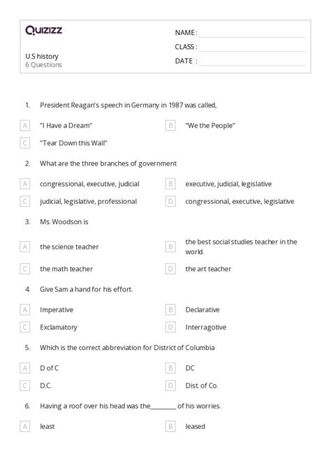 history worksheets   grade  quizizz  printable