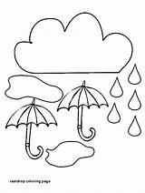Coloring Raindrops Raindrop Printable Pages Cloud Umbrella Sky Falling Raining Comments Color Popular Coloringhome sketch template
