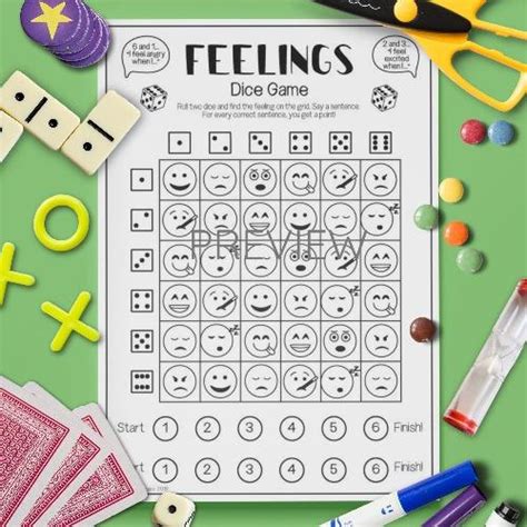 feelings dice speaking game fun esl worksheet  kids