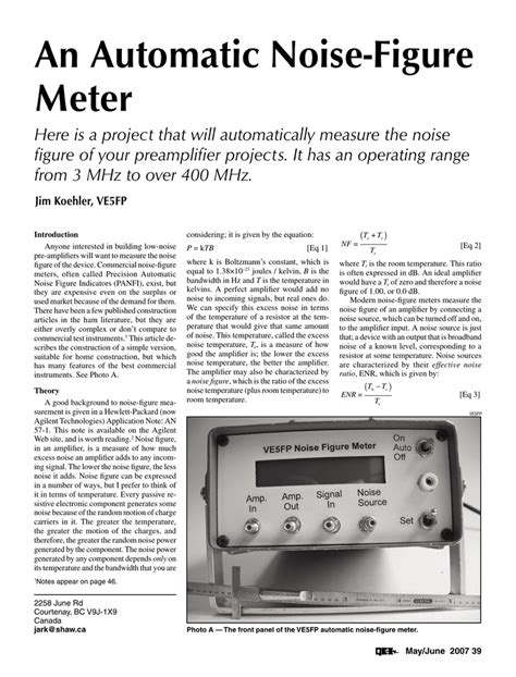 automatic noise figure meter