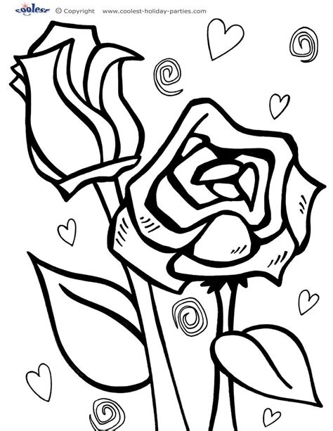 printable red roses valentines coloring pages coolest valentine